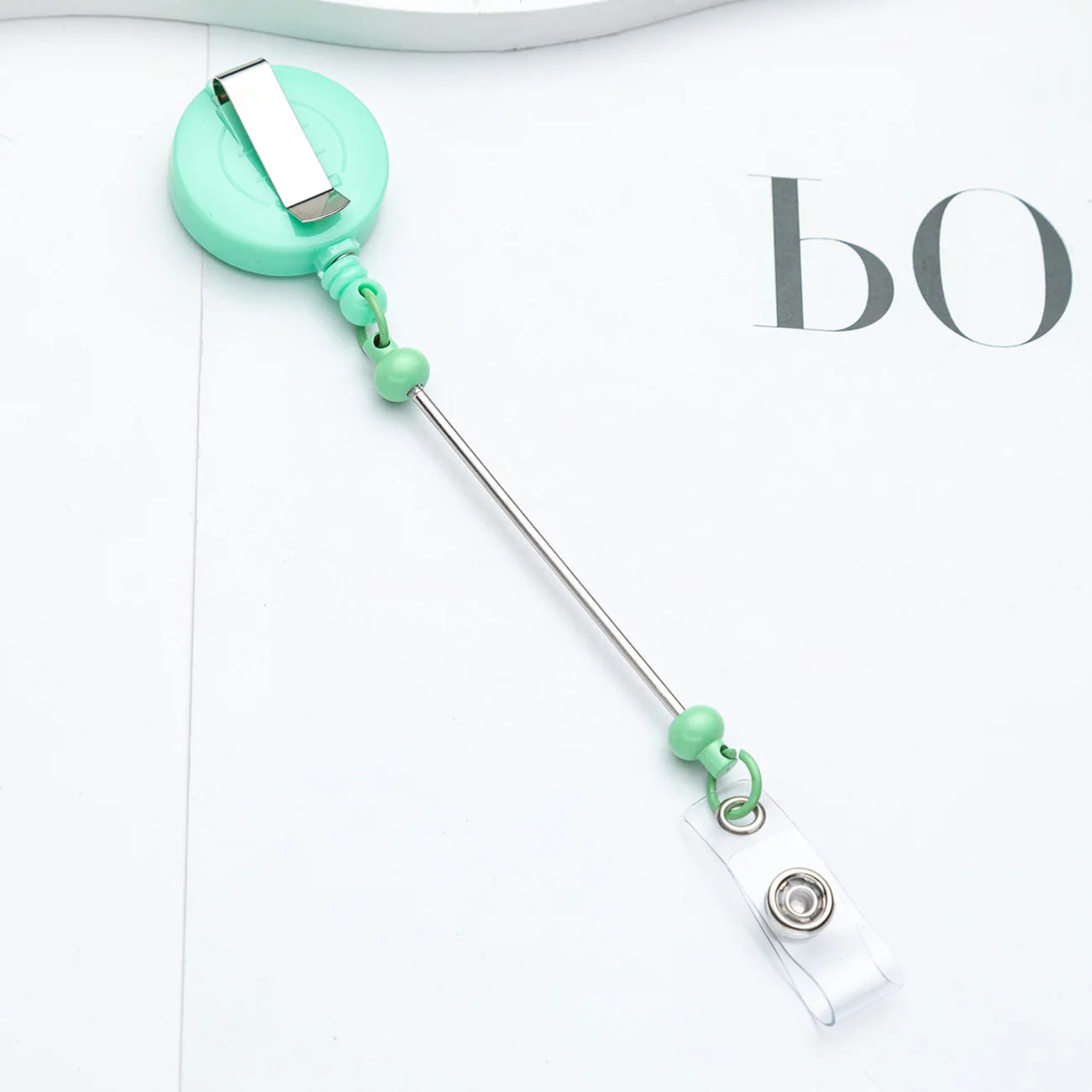 Beadable Retractable ID Keychain