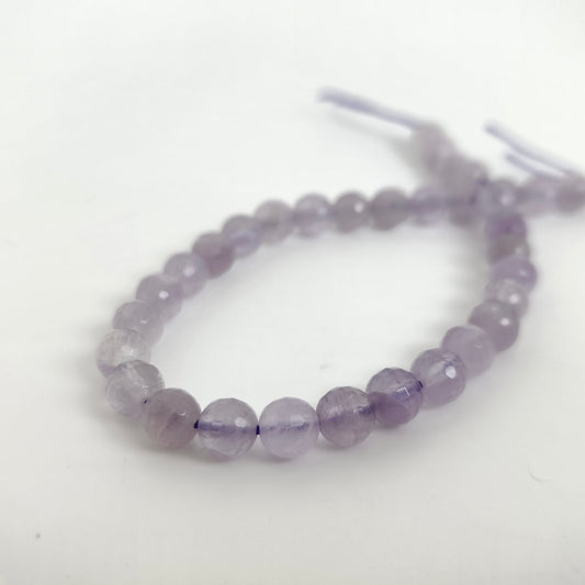 Lavender Amethyst Faceted Round 6mm