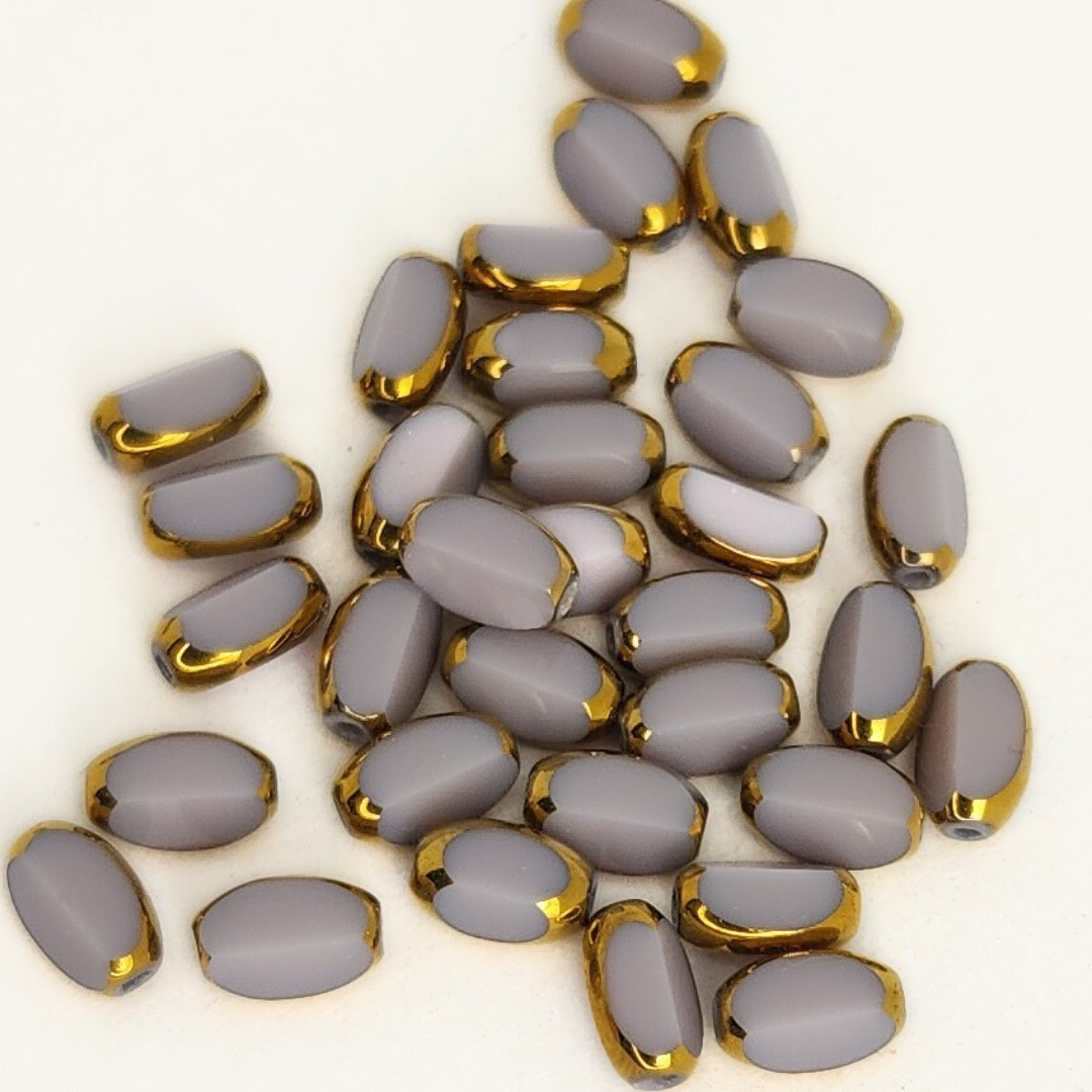 Gold Edged Faceted Ovals 4x6mm