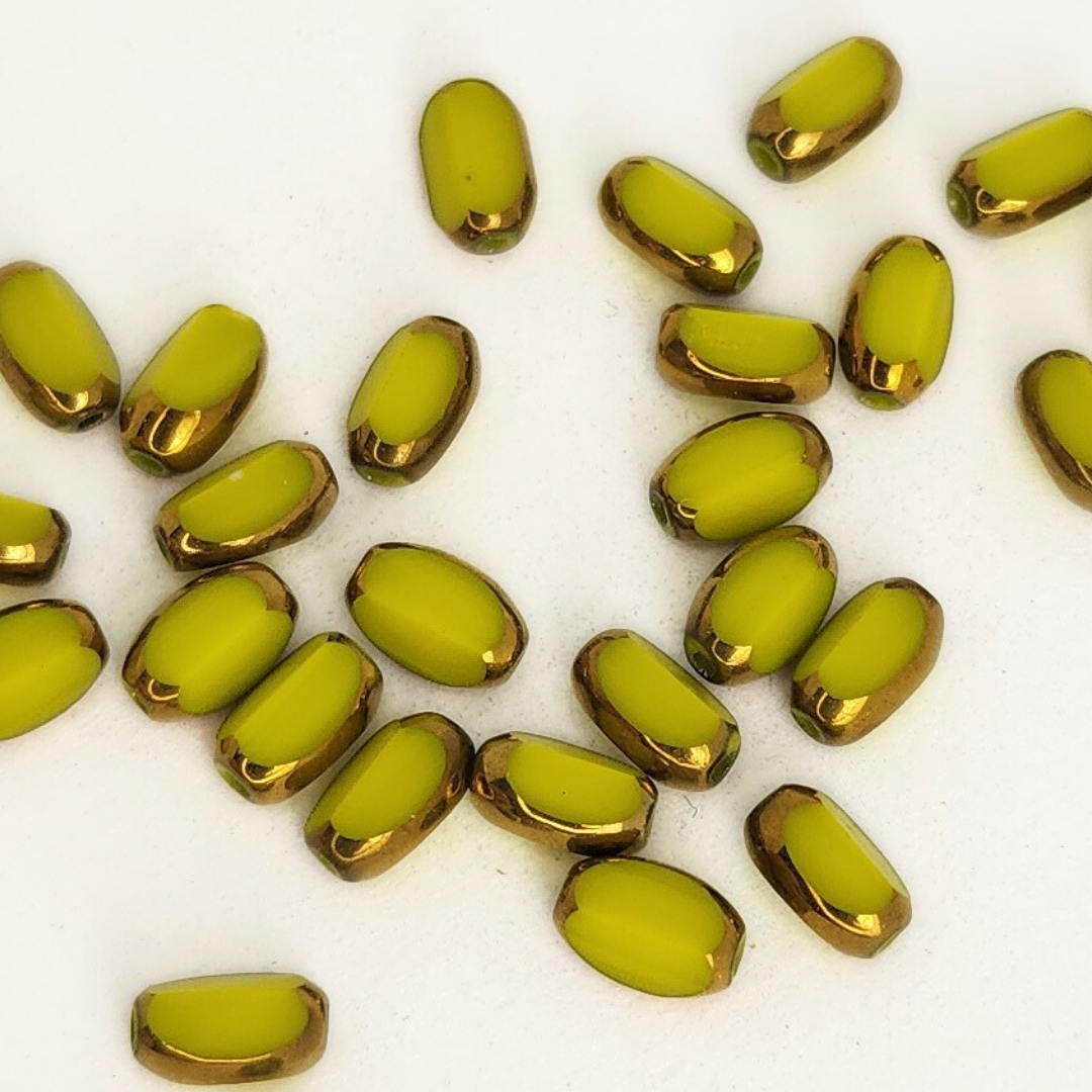 Gold Edged Faceted Ovals 4x6mm