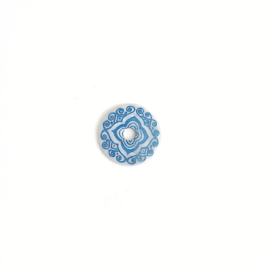 Mother of Pearl w/Blue Square Flower