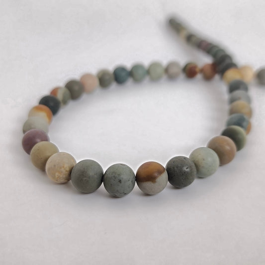 Matte Polychrome Jasper Round 8mm