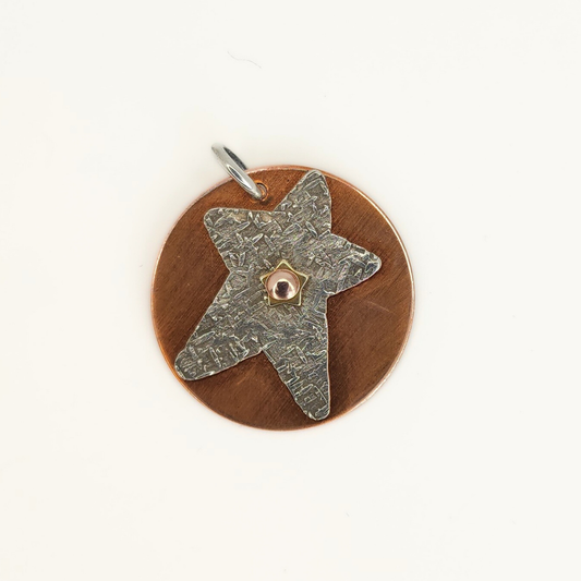 Star Copper Disk Pendant