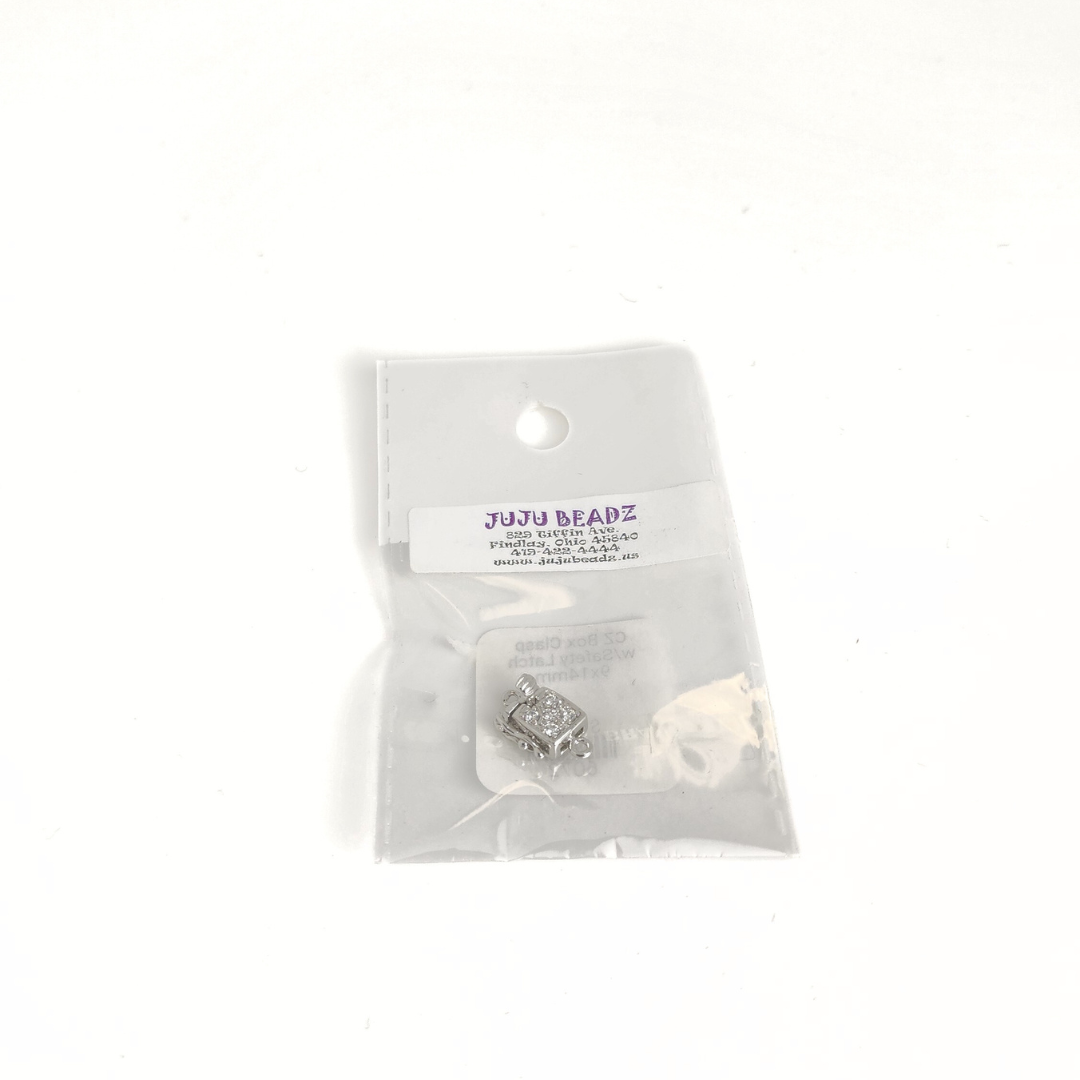 CZ Box Clasp w/Safety Latch 9x14mm