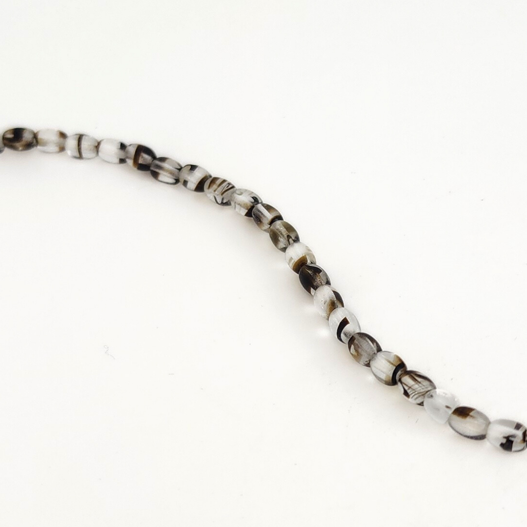 Crystal/Dark Topaz Rice 5x4mm