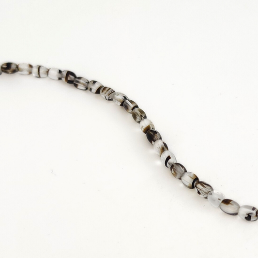 Crystal/Dark Topaz Rice 5x4mm