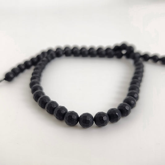Black Agate Faceted Round 6mm