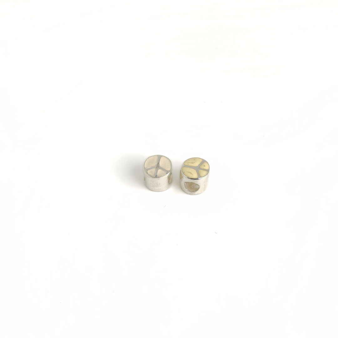 Large Hole White Peace 10.5mm