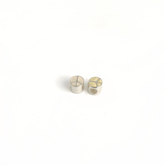 Large Hole White Peace 10.5mm