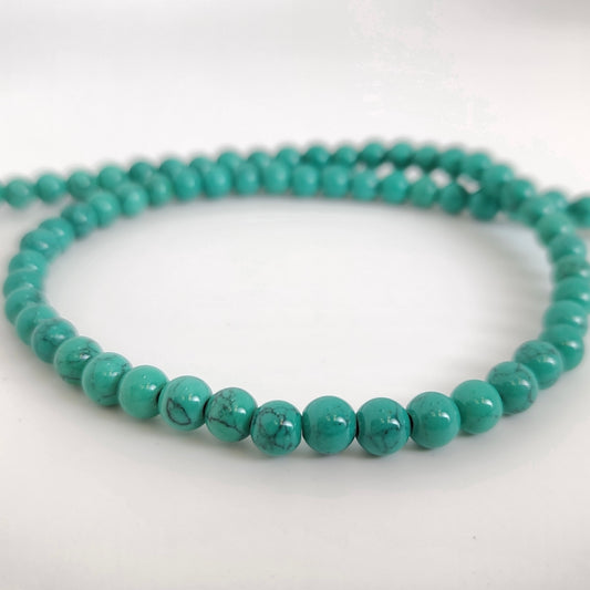 Dark Turquoise Howlite Round 6mm