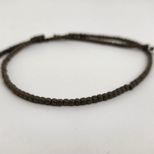 Bronze Hematite Round Cube 2mm