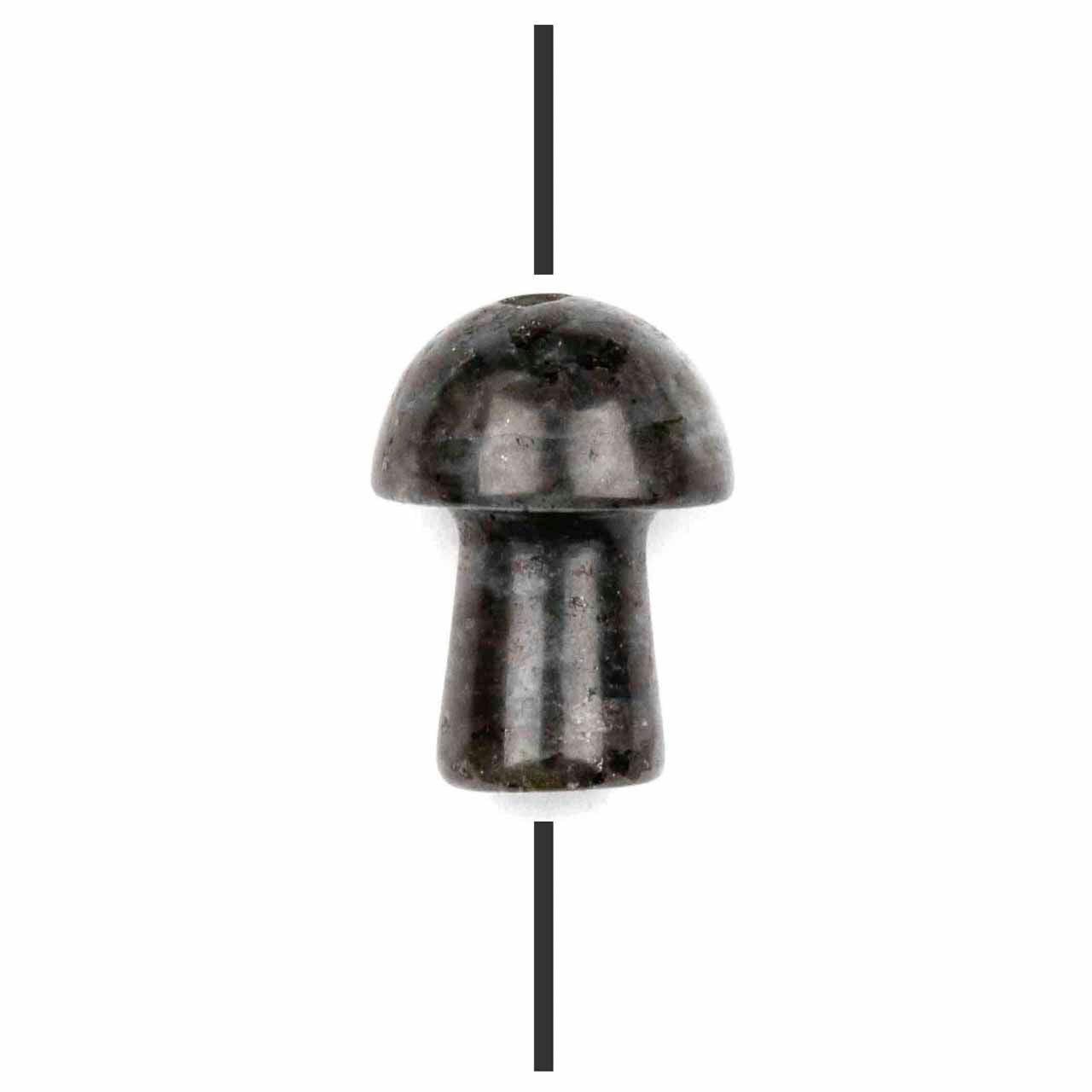 Black Labradorite Large-Hole Mushroom 15x19mm