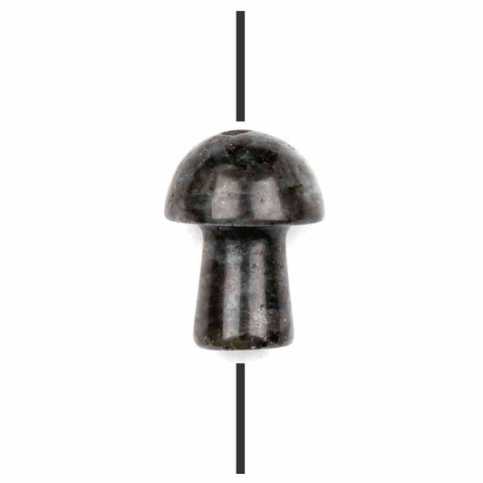 Black Labradorite Large-Hole Mushroom 15x19mm