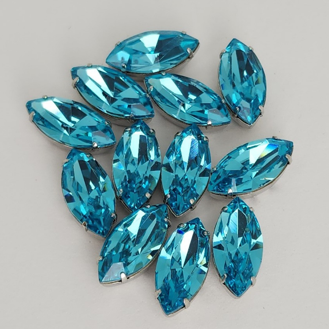 Pompadour Crystals 15x7mm