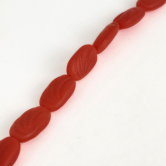 Matte Red Patterned Oblong