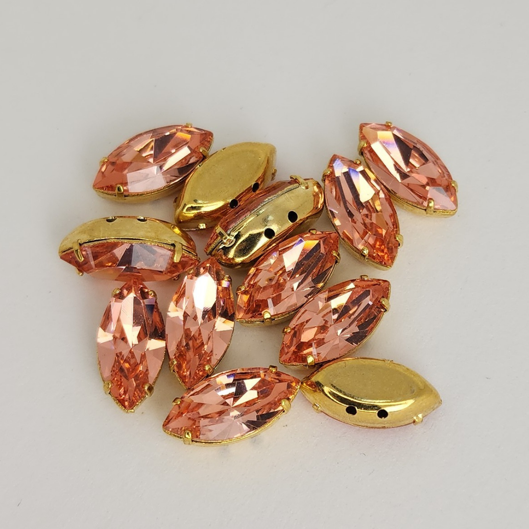 Pompadour Crystals 15x7mm