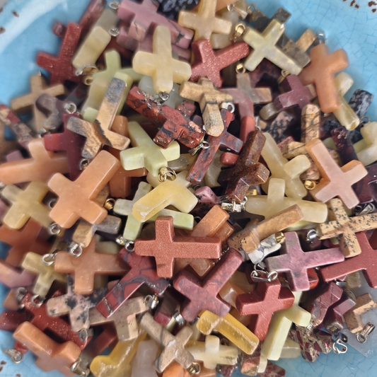 Gemstone Cross 18x25mm
