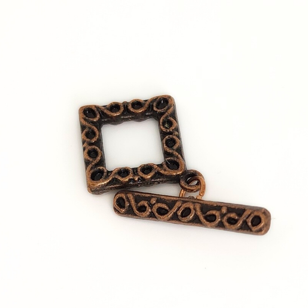 Antique Copper Toggle Fancy Square
