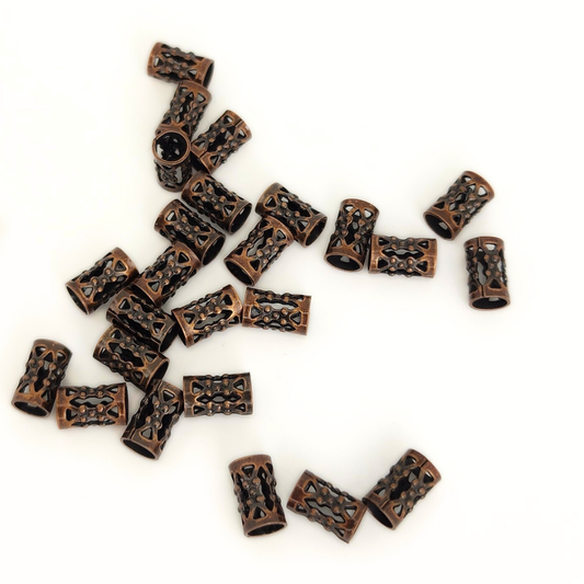 Antique Copper Tube Filigree 8x4mm