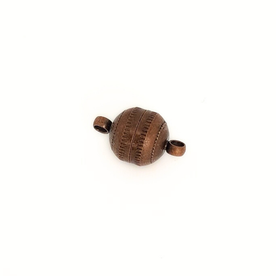 Antique Copper Magnetic Ball Clasp 10x15mm