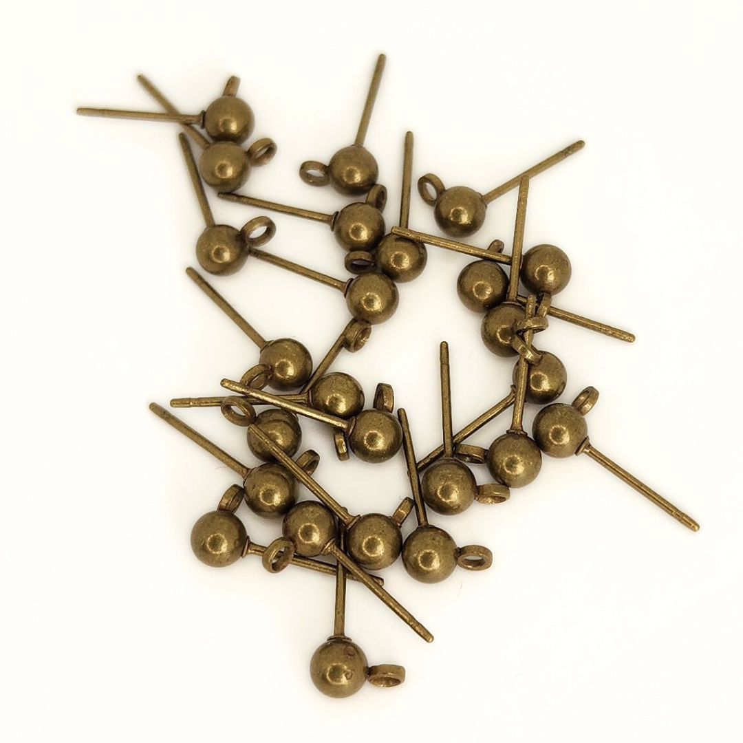 Earpost Ball w/Drop 4mm