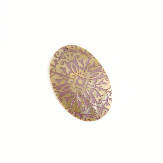 Pink Tulip Mother of Pearl Shell Oval 30x45mm