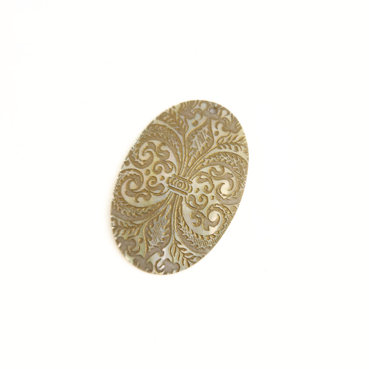 Gold Tulip Mother of Pearl Shell Oval 30x45mm