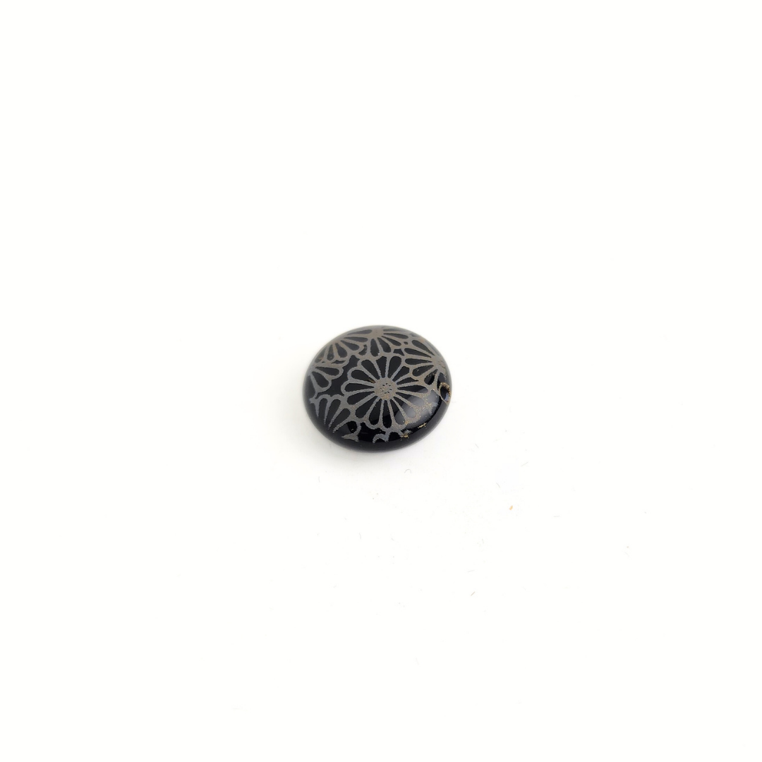 Gold Daisy Obsidian Round 15mm