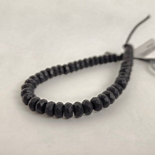 Large-Hole Matte Onyx Faceted Rondelle 8mm