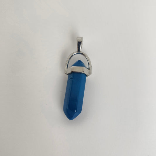 Blue Agate Hexagon Pendant 8x32mm