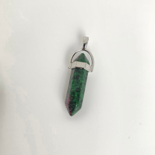 Ruby Zoisite Hexagon Pendant 8x32mm