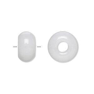 Snow Quartz Large-Hole Rondelle 14x8mm