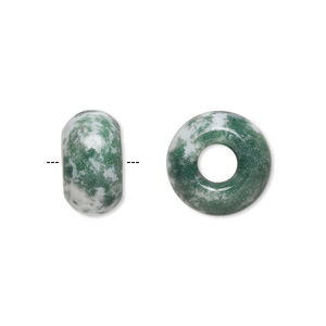 Tree Agate Large-Hole Rondelle 14x8mm