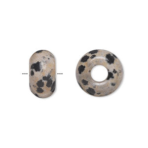 Dalmation Jasper Large-Hole Rondelle 14x8mm