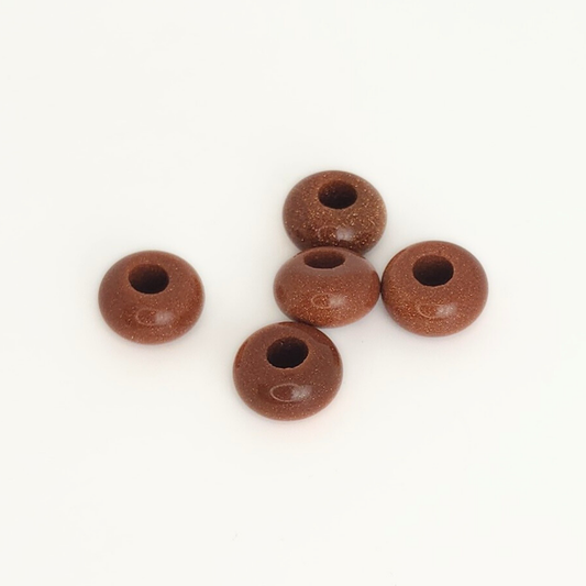 Brown Goldstone Large-Hole Rondelle 14x8mm