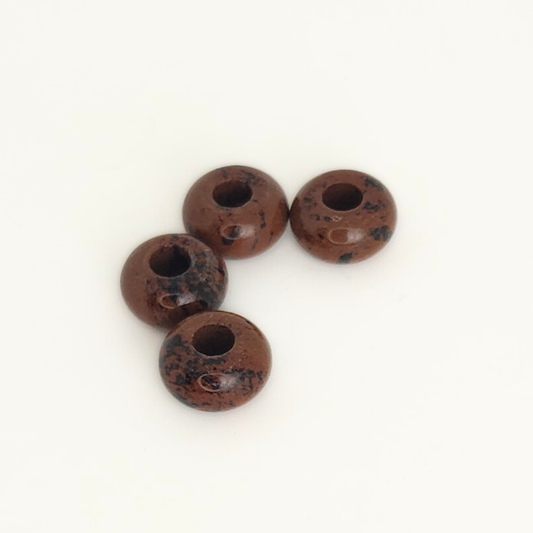 Mahogany Obsidian Large-Hole Rondelle 14x8mm