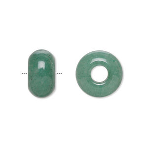 Green Aventurine Large-Hole Rondelle 14x8mm