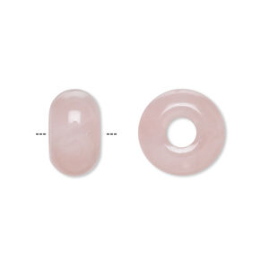 Rose Quartz Large-Hole Rondelle 14x8mm