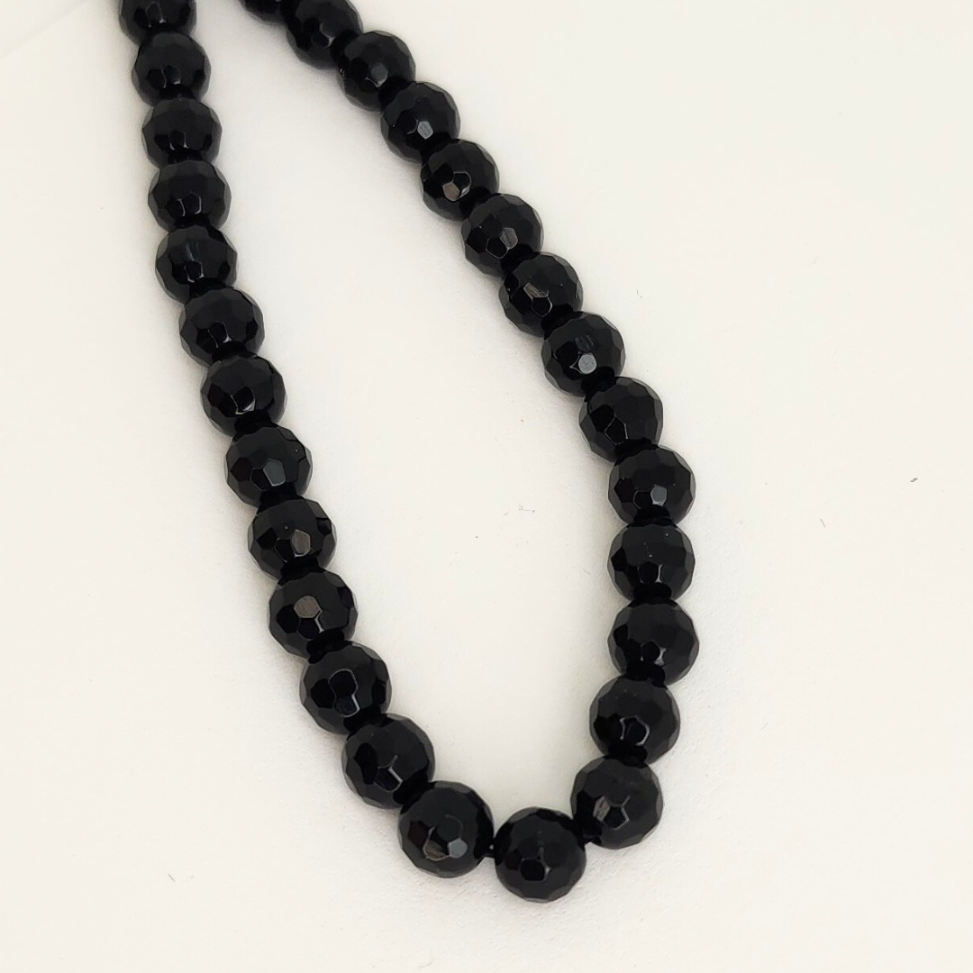 Black Agate Faceted Round 6mm