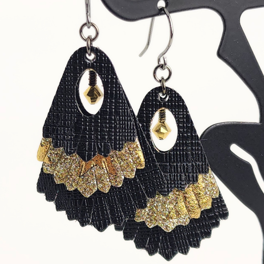 Gatsby Night Leather Earrings
