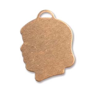 '-A- Copper Girl Head 20x15mm