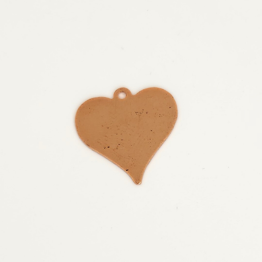 '-A- Copper Heart Tag 18mm