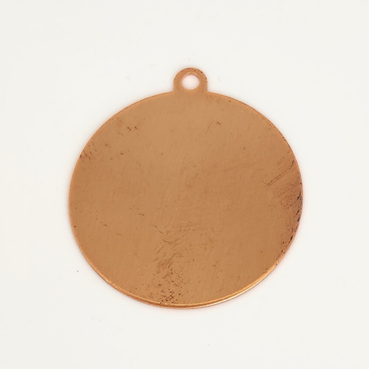 '-B- Copper Round Tag 1"