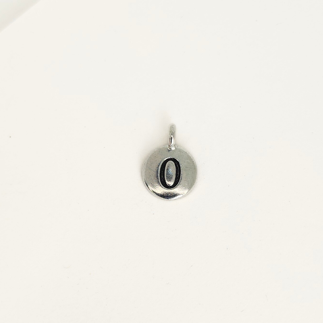 Antique Silver Number Charm 11mm