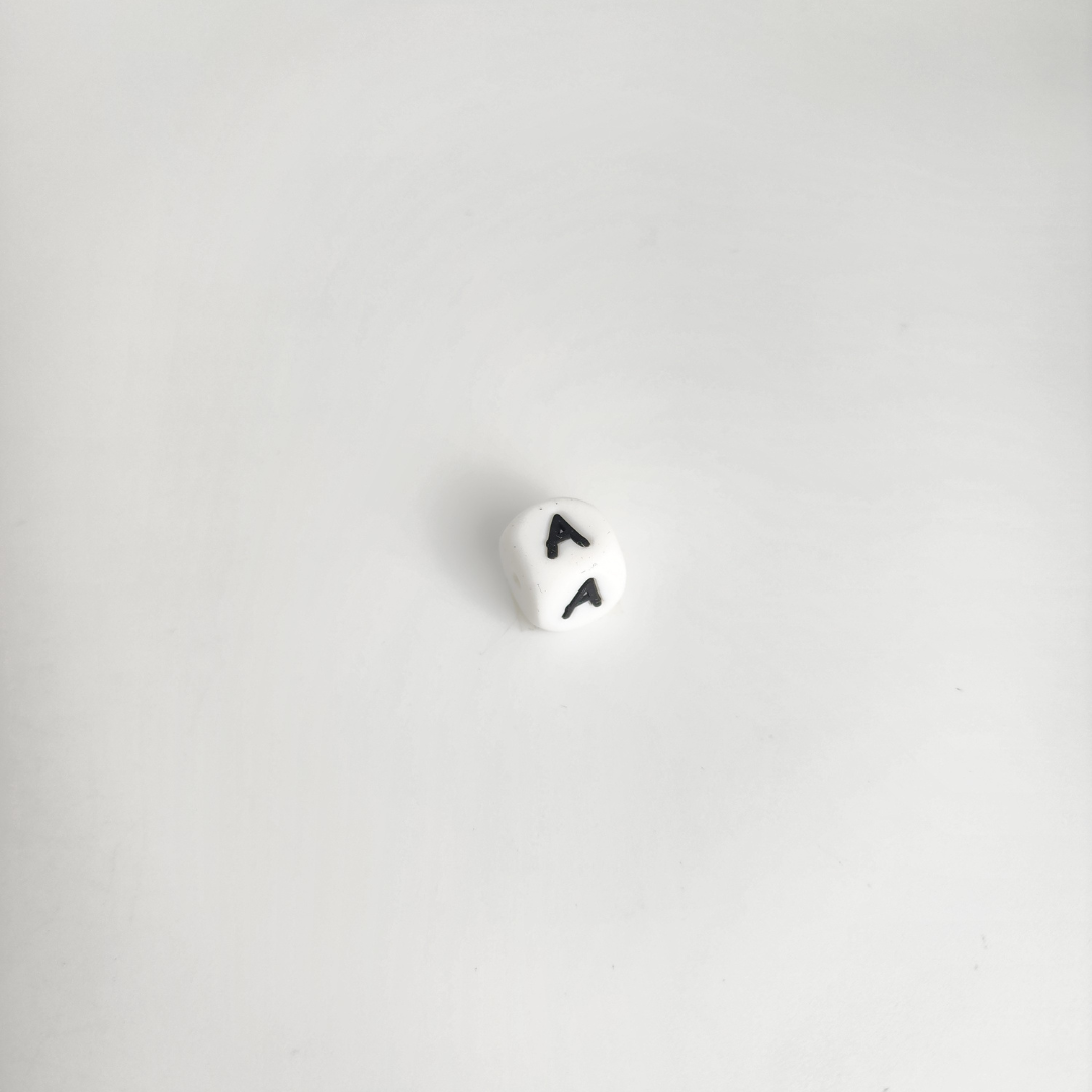 White Letter Block 12mm