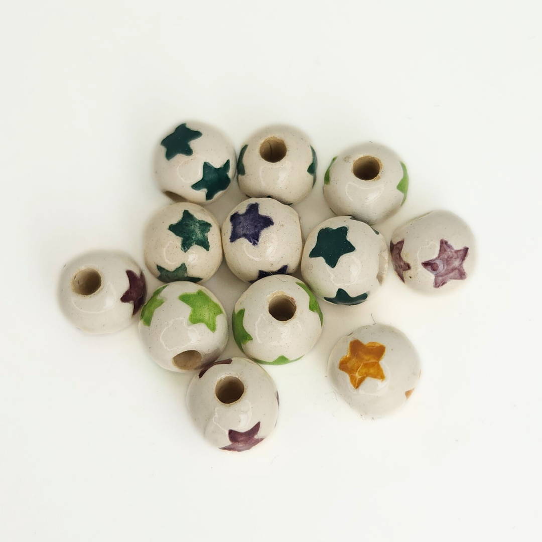 White Round w/ Star 8mm