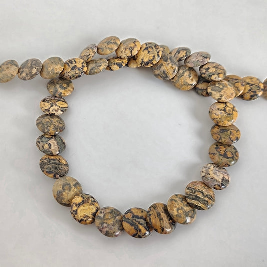 Leopard Skin Jasper Lentil 12mm