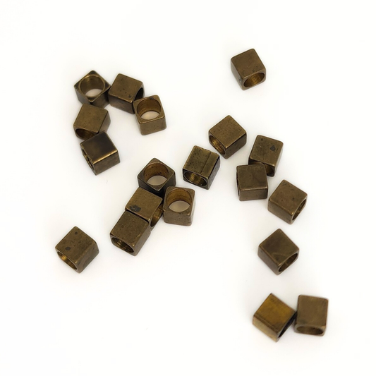 Vintage Brass Cube 5mm