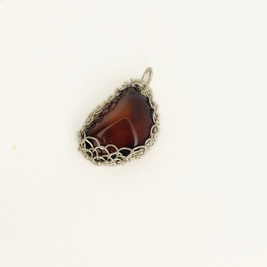 Wire Wrap Amber Pendant