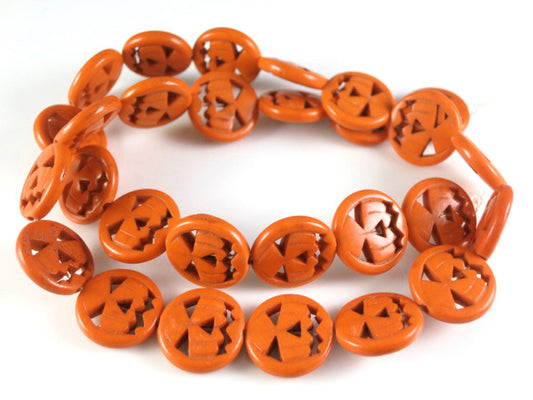 Magnesite Orange Jack O Lantern 15mm